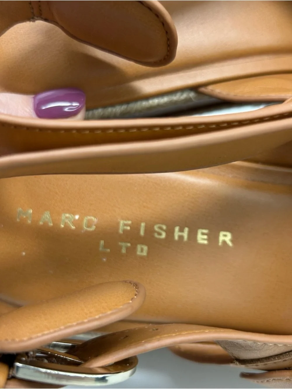 Marc Fisher LTD Womens Platform Espadrille Sandals Brown Buckle Open Toe Size 10